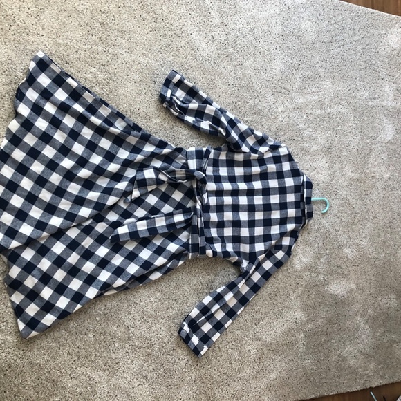 Gingham Plaid 3/4 Sleeve Dress w/ wrap belt - M - Picture 7 of 8